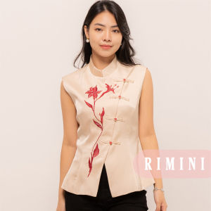 RIMINI - Atasan Wanita Flower Cheongsam Tanpa Lengan Size XS-XL -Zhihao Top CC32027