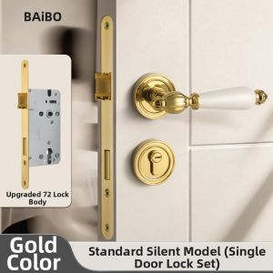 BAIBO | French Style Ceramic Door Knob Indoor Wooden Door Lock