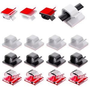 Cable Organizer Clips Wire Winder Holder Cord Protector USB Cable Management Adhesive Hooks Desk Clamp For Car Earphone Mouse