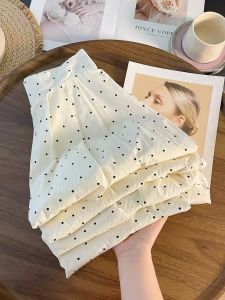 Summer Thin Ice Silk Wide Leg Pants Womens Loose Fit Pleated Casual Trousers High Waist Slimming Drapey Korean Style Straight Cut