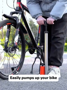 High Pressure Bike Pump Air Pump 160PSI Stainless Steel Body With Precision Barometer For Motorcycle