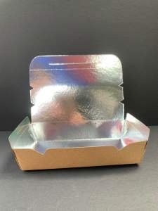 [50 pcs] ECOLIVING Take Out Spaghetti Meal LB1 Chicken 880cc Hotdog Burger Brown Silver Box Disposable Box