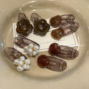 Elegant Pearl Flower Duckbill Hair Clip Womens Hair Accessory for Side Bangs And Thin Hair New 2025 Korean Style Fashion Jewelry