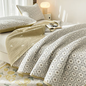Double-Sided Pure Cotton Three-Piece Bed Cover Set Tatami Kang Bed-Stove Cover Thick Quilted 100 All Cotton Bed Sheet One-Piece Double-Sided Available