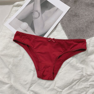 กางเกงชั้นในทรงสามเหลี่ยมเอวต่ำแบบสวมครึ่งสะโพกแห้งเร็วสำหรับผู้หญิงไซส์ใหญ่ 180 ปอนด์ สีพื้น กางเกงชั้นในผ้าฝ้ายที่ทนทานและหลากหลาย