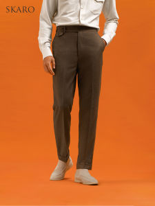 Wool Mens Trousers High-Waist Business