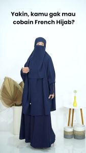 Hijab Hayuri French Hijab Set - Set French Khimar - Bahan Woolpeach Grade A Pilihan Warna Menarik - Lazada