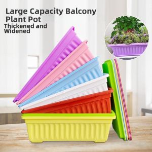 Indoor Gardening Extra Thick Large Rectangular Plastic Flower Pot