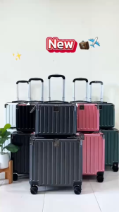 กระเป๋าเดินทางโครงอลูมิเนียม ขนาด 18 นิ้ว และ 14 นิ้ว (แบบ Set) กระเป๋าเดินทางล้อลากไปได้รอบโลก SU18