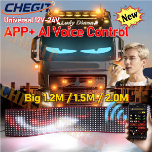 AI Voice+App+Remote Control Large Sceen LED Devils Eye Truck Car Interior Decoration Ambient Light Custom Text Pattern Lighting