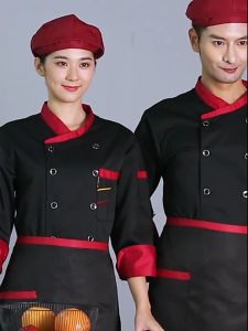 Chef Uniform Men and Women Chefs Uniforms Chef Jacket Catering Uniform Cotton Cook Hotel Restaurant Kitchen Bakery Work Waiter Uniform Comfortable Breathable Plus Size