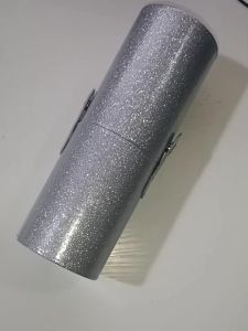 1Pc Glitter Silver Makeup Brush Holder Portable Cylinder Cosmetic Brush Storage Case Detachable Travel Makeup Organizer Bag