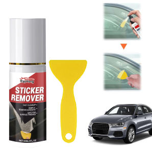 Powerful Automotive Adhesive Remover Spray Dissolves Sticky Tap Glue Decal Residue from Car Glass Metal Plastic Includes Tools