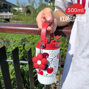 Large Capacity Stainless Steel Insulated Water Bottle Portable Straw Cup for Back-To-School Season Womens High Aesthetic Value