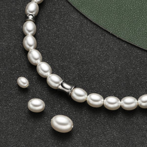 High Quality Straight Holes Oval Imitation Pearl ABS Faux Pearl White Pearl Bead For DIY Jewelry Accessories