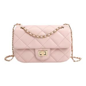 2025 New Initial Diamond Grid Chain Bag Womens Commuter Personality Match Single Shoulder Bag Slant Bag Soft PU Leather