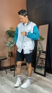 Jaket Varsity Polos Pria Wanita Dewasa Casual Simple Fleksibel Taslan Distro Premium Keren Terbaru