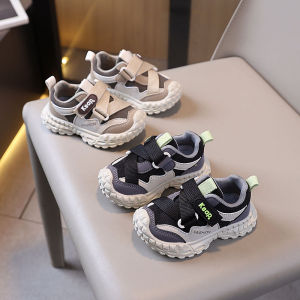 Childrens Running Shoes Breathable Anti-slip Soft Bottom Dad Shoes Spring Autumn Low Cut Synthetic Leather Rubber Outsole