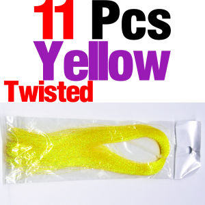 Topranc 11Pcs Fishing Strapping Wire Jig HookTwisted and Straight Flash Holographic Tinsel Crystal Fly Tying Material Thread DIY