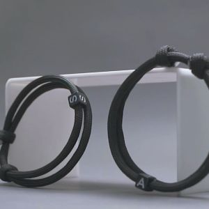 Gelang Couple Inisial Huruf Nama Pria Wanita Cewek Cowok Kapel Copel Tali Paracord 4mm Bracelet Pasangan Pacar Kado Gift Hadiah Bisa Custom Premium Waterproof