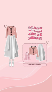 3in1 One Set ( Rajut Pita Wanita Rok Susun Monalica & Pashmina Cringkle ) - KA147