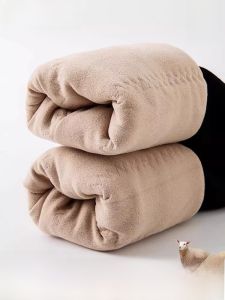 MiiOW | กางเกงผ้าขนสัตว์หนาพิเศษสำหรับผู้หญิงในฤดูหนาว 2024 กางเกงขายาวทรงเข้ารูป ทรงหลวม อบอุ่น กางเกงขายาวลำลองสวมใส่สบาย