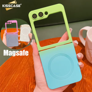 Kisscase Gradient Matte Cho Samsung Z Flip6 Flip5 Trường Hợp Cho Magsafe sạc không dây Gấp vỏ điện thoại Cho Galaxy Z Flip5 Flip4 Flip3 silicon mềm Frost Ốp lưng cho Samsung Samsung Galaxy Z Lật 6 Flip 5 5G