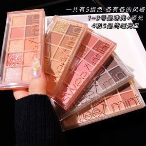 Sweet Mint Eyeshadow Palette 10 เฉดสี แมตต์ แวววาว ติดทนนาน ราคาไม่แพง สำหรับแต่งหน้าทุกวัน สำหรับผิวทุกประเภท