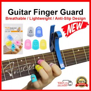 Silicone Fingertip Cover Guard Guitar Finger Protector Acoustic Electric Guitar Bass Ukulele 吉他防痛手指套