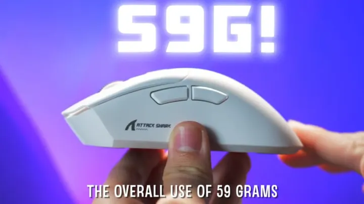 Attack Shark R1 2.4G Wireless Mouse 1000Hz 18000dpi Tri-mode Bluetooth USB Cable PAW3311 Macro Gaming PC Laptop Mice