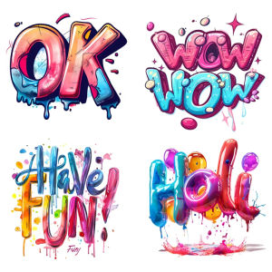 2PCS 22cm Cartoon Fun Letter Stickers Hello Wow Ok Heat Transfer Printing Ironing Patch Stickers Cute Vinyl Stickers Clothes