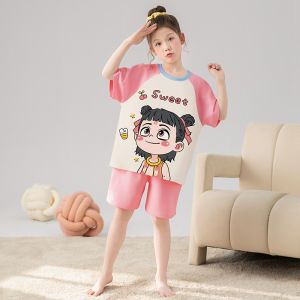 SHAPRA | Children Cotton Cartoon Short Sleeve Pajama Set