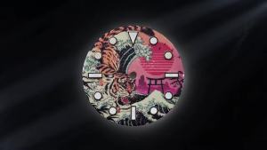28.5mm Luminous Tiger Wave Ukiyo-e Watch Dial Fit NH35 Automatic Movement Custom MOD Dial For NH35 WATCH Modification