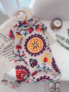 Girls Cheongsam 2024 Spring and Summer Kids Pure Cotton Retro Dress Baby Chinese Style Improved Hanfu Floral Skirt