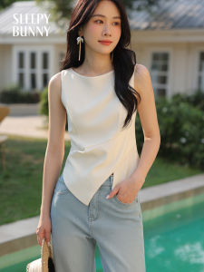 Boat Neck Apricot Color Tank Top