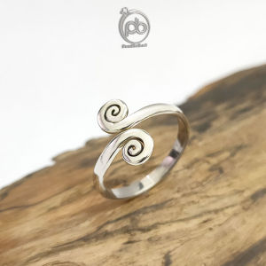 Cincin Sterling Silver 925 Wanita Perak Bali Coil Twin