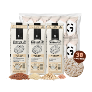 [BỔ SUNG MUỐI HỒNG] Bánh gạo lứt GUfoods vị Yến mạch (túi 510g) - Thơm bùi tự nhiên Giàu chất xơ Không chiên dầu Không đường Lành mạnh Phù hợp Eat clean Tập gym Ăn vặt healthy Thực dưỡng Thuần chay