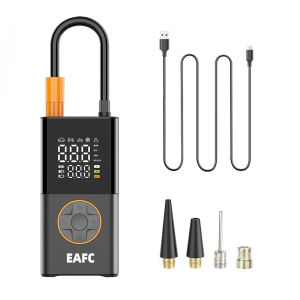 EAFC ไร้สายไฟฟ้ารถยางเครื่องสูบลม 150PSI เครื่องอัดอากาศปั๊ม 4000mAh แบตเตอรี่สำหรับรถยนต์จักรยานมอเตอร์บอลจักรยานเป่าลม