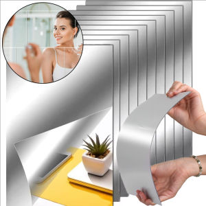 5/10pcs Self Adhesive Acrylic Mirror Sticker / HD Rectangle Mirror Wall Sticker / Flexible DIY Stitching Mirrors / Household Super Sticky Full-length Mirror for Home Wall Decor