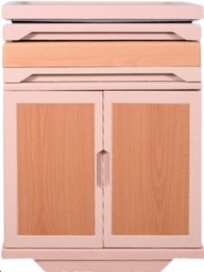 Mobile Steel Cabinet Bedside Table for Hospitals And Nursing Homes Business ABS Plastic Material Single Door Adult Use