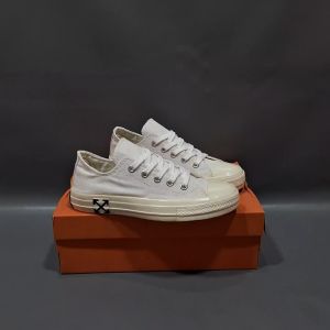 SEPATU CNVRS 70S LOW X OFF WHITE PUTIH SOL GLOSSY 37-43 SNEAKERS PUTIH POLOS