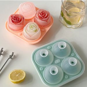 COD Ins ที่ทำน้ำแข็ง ที่ทำน้ำแข็งในตู้เย็น ที่ทำน้ำแข็งก้อน น้ำแข้งก้อนกลม แม่พิมพ์ แม่พิมพ์ทำน้ำแข็ง ลายดอกกุหลาบ