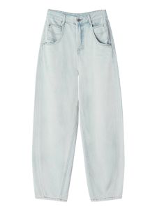 Summer Casual High Waist Banana Pants Thin Wide Leg Jeans Loose Fit Washed out Slimming Effect Long Trousers for Women