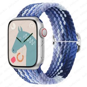 Braided Solo Loop For Apple watch Ultra band 40mm 44mm 41mm 38mm 49mm 45mm Elastic Nylon bracelet iWatch series 9 8 7 3 se strap
