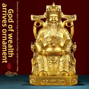 WEIZHEN | Five Gods of Wealth Brass Statue for Home & Business Wealth Attraction