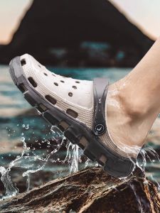 Mens Fishing Special Use Clog Shoes Outdoor Wear-Resistant Quick-Drying Water Breathable Soft Bottom Beach Trekking Shoes Womens Outdoor Wear