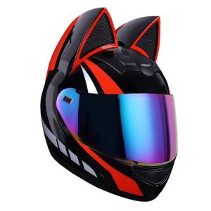 BONINGYU | Stylish Female Helmet with Cat Ears for All Seasons