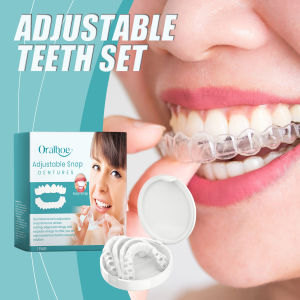 Adjustable Teeth Set Whitening Silicone Denture Set Fit Temporary Orthodontic Teeth Dentures Fake Tooth Oral Hygiene Care 1Pair