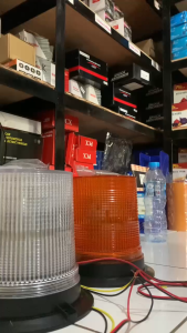 12/24 Volt Lampu Rotari 3 Mode Kuning Putih Super Bright Truck Bus Kontainer Universal Waterproof