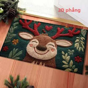 Thảm Chùi Chân Giáng Sinh VIKAMA Dễ Thương Hình Ông Già Noel In Hình Hoạt Hình Thảm Lối Vào Chống Trượt Cho Cửa Trước Hiên Nhà Trang Trí Giáng Sinh Phong Cách Hiện Đại Thảm Ngoài Trời